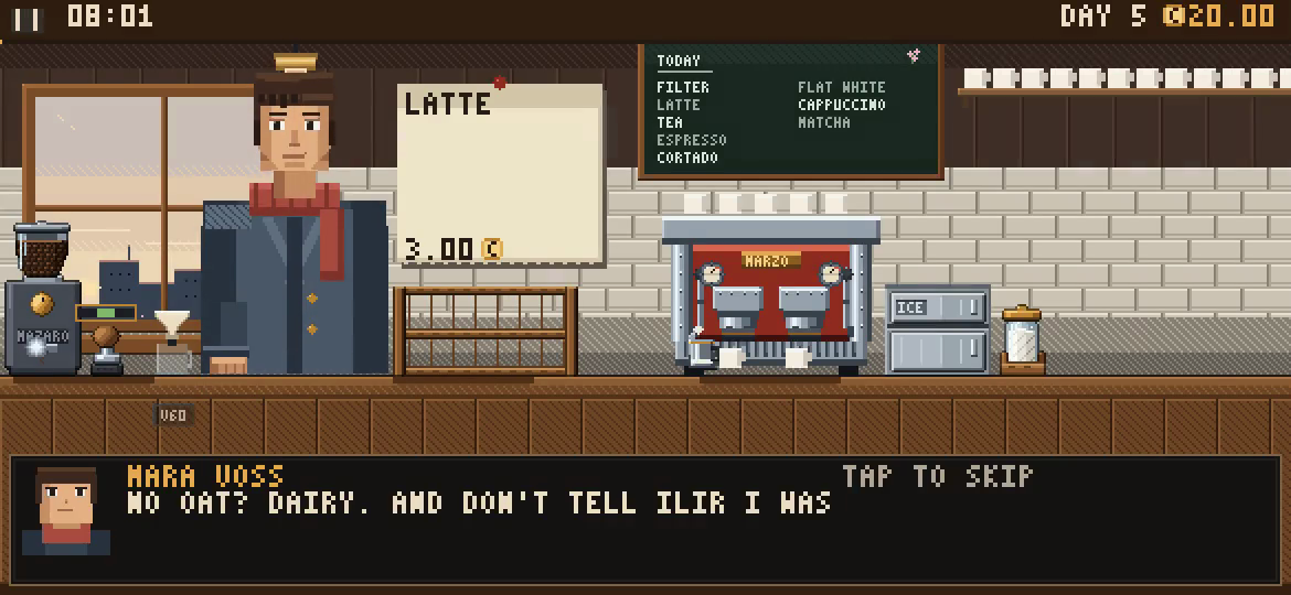 A customer at the counter of the coffee shop